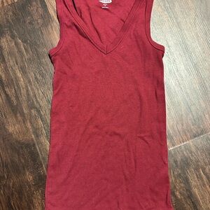 Old Navy Women's Deep Red V-Neck Tank Top